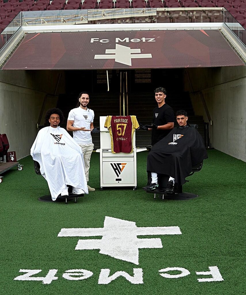 Hairitage, sponsor du FC Metz, dans le tunnel des joueurs